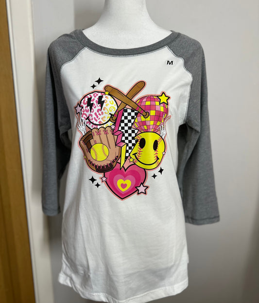 White Heart Baseball Tee
